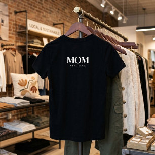 Mom Established New Mom Gift White Typography T-Shirt
