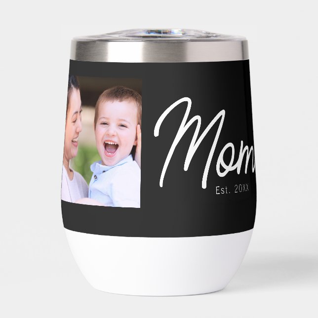 Mom Established Photo Black Script Minimal Elegant (Front)