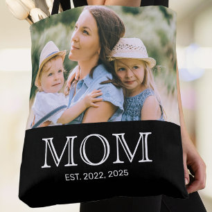 Mom Established Photo Black Tote Bag