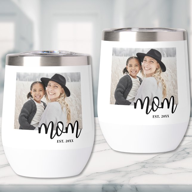 Mom Established Photo Gift (Mom Established Photo Gift Thermal Wine Tumbler)