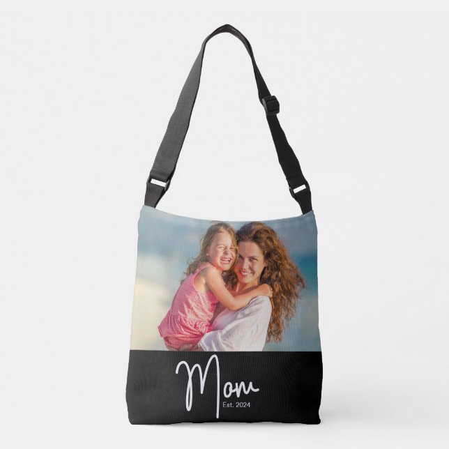 Mom Established Photo Gift Crossbody Bag (Front)