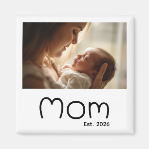 Mom Established Photo Gift Magnet