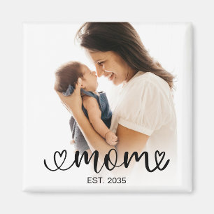 Mom Established Photo Gift Magnet