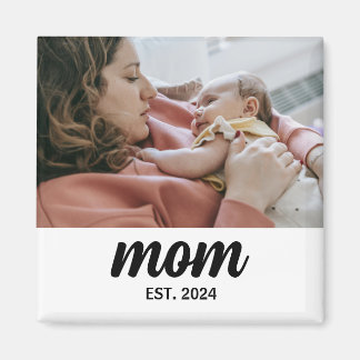 Mom Established Photo Gift Magnet