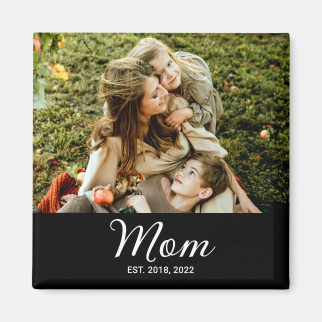 Mom Established Photo Gift Magnet (Front)