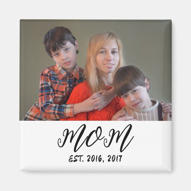 Mom Established Photo Gift Magnet (Front)