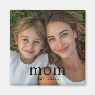 Mom Established Photo Gift  Magnet