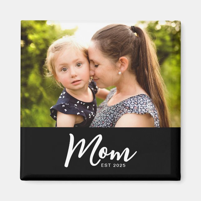 Mom Established Photo Gift Magnet (Front)