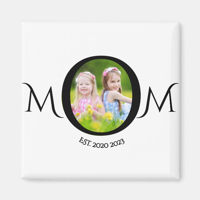 Mom Established Photo Gift Magnet (Front)