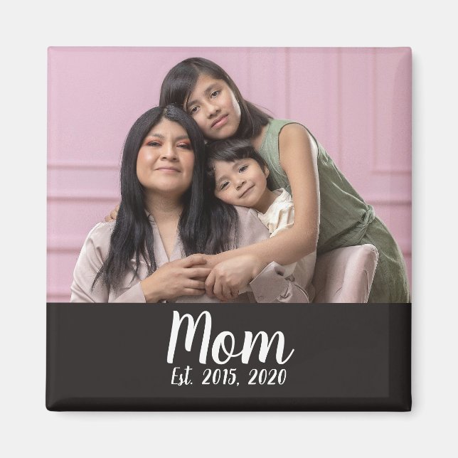 Mom Established Photo Gift Magnet (Devant)