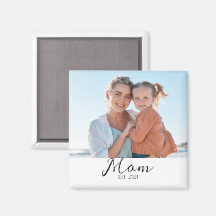 Mom Established Photo Gift Magnet