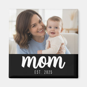 Mom Established Photo Gift  Magnet