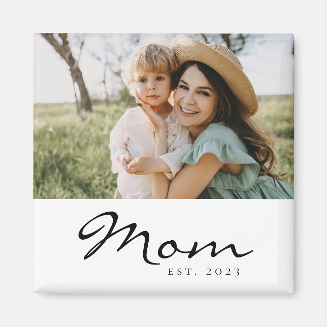 Mom Established Photo Gift Magnet (Front)