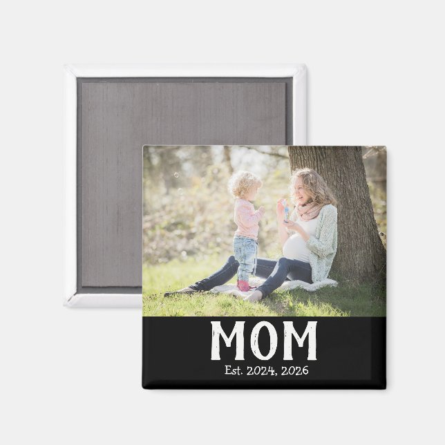 Mom Established Photo Gift Magnet (Recto/Verso)