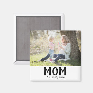 Mom Established Photo Gift Magnet