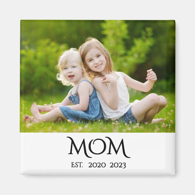 Mom Established Photo Gift Magnet (Front)