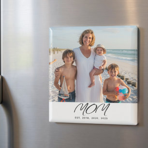 Mom Established Photo Gift Magnet