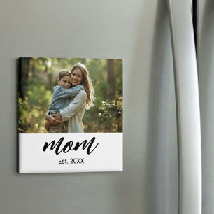 Mom Established Photo Gift  Magnet