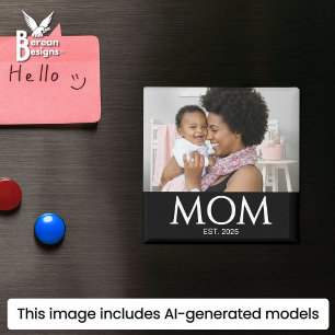 Mom Established Photo Gift Magnet