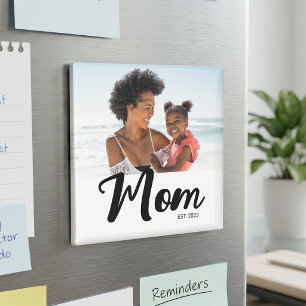 Mom Established Photo Gift Magnet