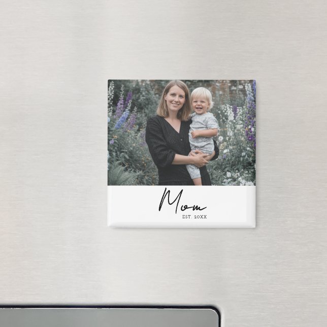 Mom Established Photo Gift Magnet (Creator Uploaded)