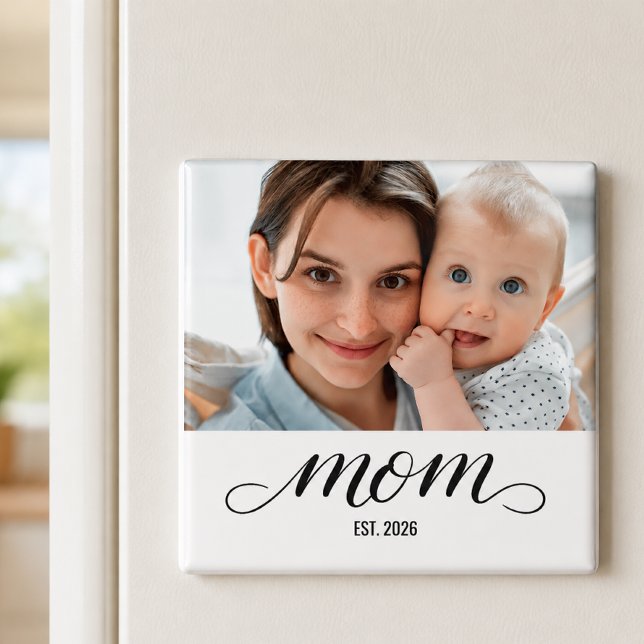 Mom Established Photo Gift  Magnet (Creator Uploaded)