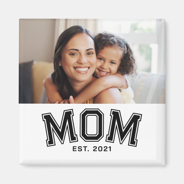 Mom Established Photo Gift Magnet (Devant)