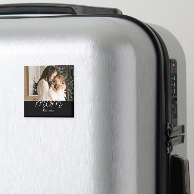 Mom Established Photo Gift Magnet (In Situ (Bagages))