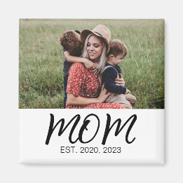 Mom Established Photo Gift Magnet