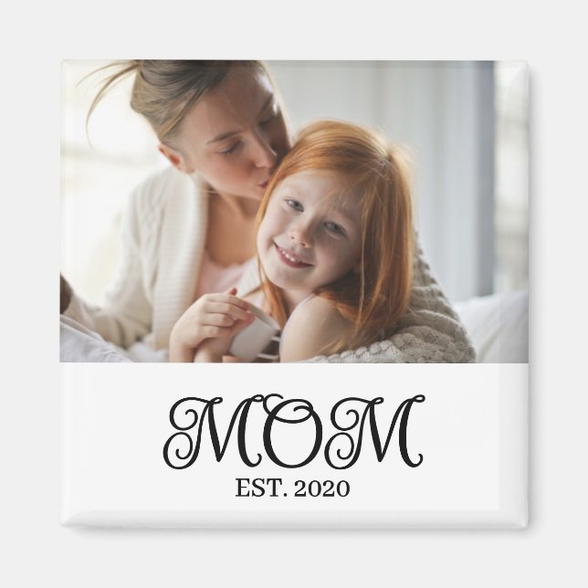 Mom Established Photo Gift Magnet (Front)