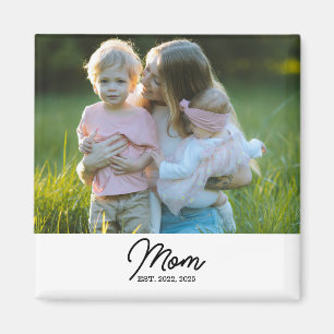 Mom Established Photo Gift Magnet