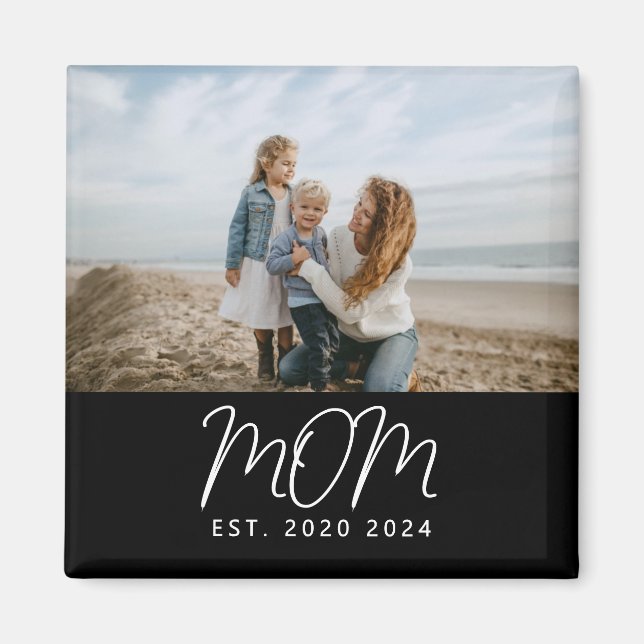 Mom Established Photo Gift Magnet (Front)