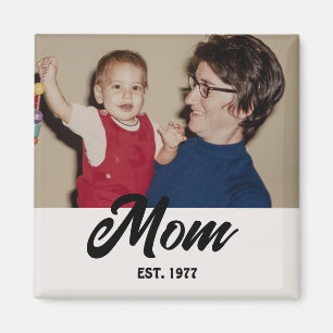Mom Established Photo Gift Magnet