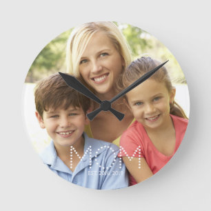 Mom Established Photo Gift Round Clock