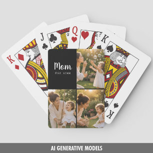 Mom Established Photo Keepsake Playing Cards