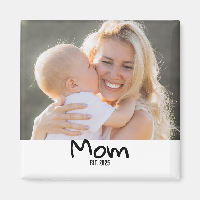 Mom Established Photo Magnet (Front)