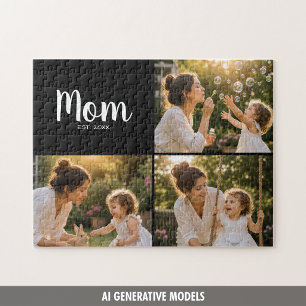 Mom Established Photo Memory Gift Jigsaw Puzzle