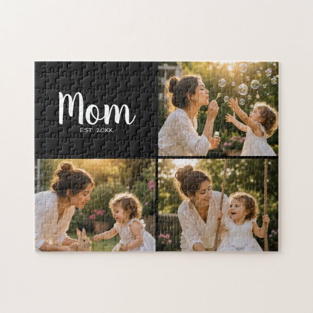 Mom Established Photo Memory Gift Jigsaw Puzzle (Horizontal)