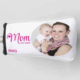 Mom Established Photo Monogram Mothers Gift Golf Head Cover