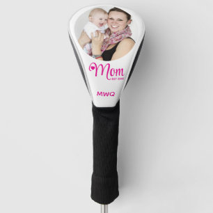 Mom Established Photo Monogram Mothers Gift Golf Head Cover