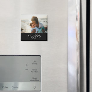 Mom Established Photo Mother's Day Birthday Gift Magnet