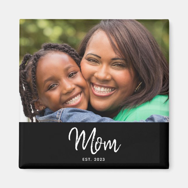  Mom Established Photo Mother's Day Magnet (Front)