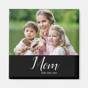 Mom Established Photo Mother's Day  Magnet
