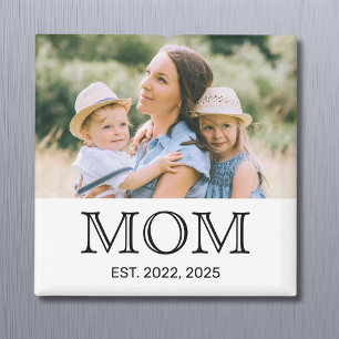 Mom Established Photo Mother's Day  Magnet