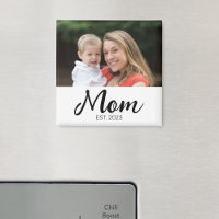 Mom Established Photo Mother's Day Magnet