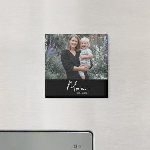 Mom Established Photo Mother's Day  Magnet