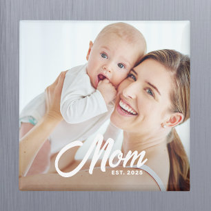 Mom Established Photo Mother's Day Magnet