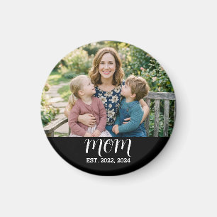 Mom Established Photo Mother's Day  Magnet