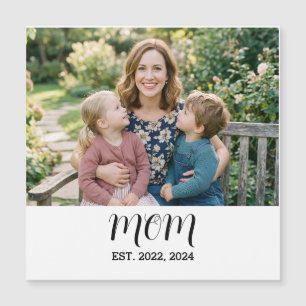 Mom Established Photo Mother's Day Magnetic Card