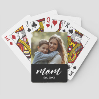 Mom Established Photo Mother's Day Playing Cards